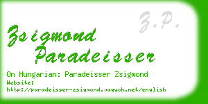 zsigmond paradeisser business card